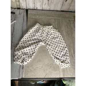 Angou Baby Girls White Polka Dot Harem Pants Muslin Cotton Size 6-12M